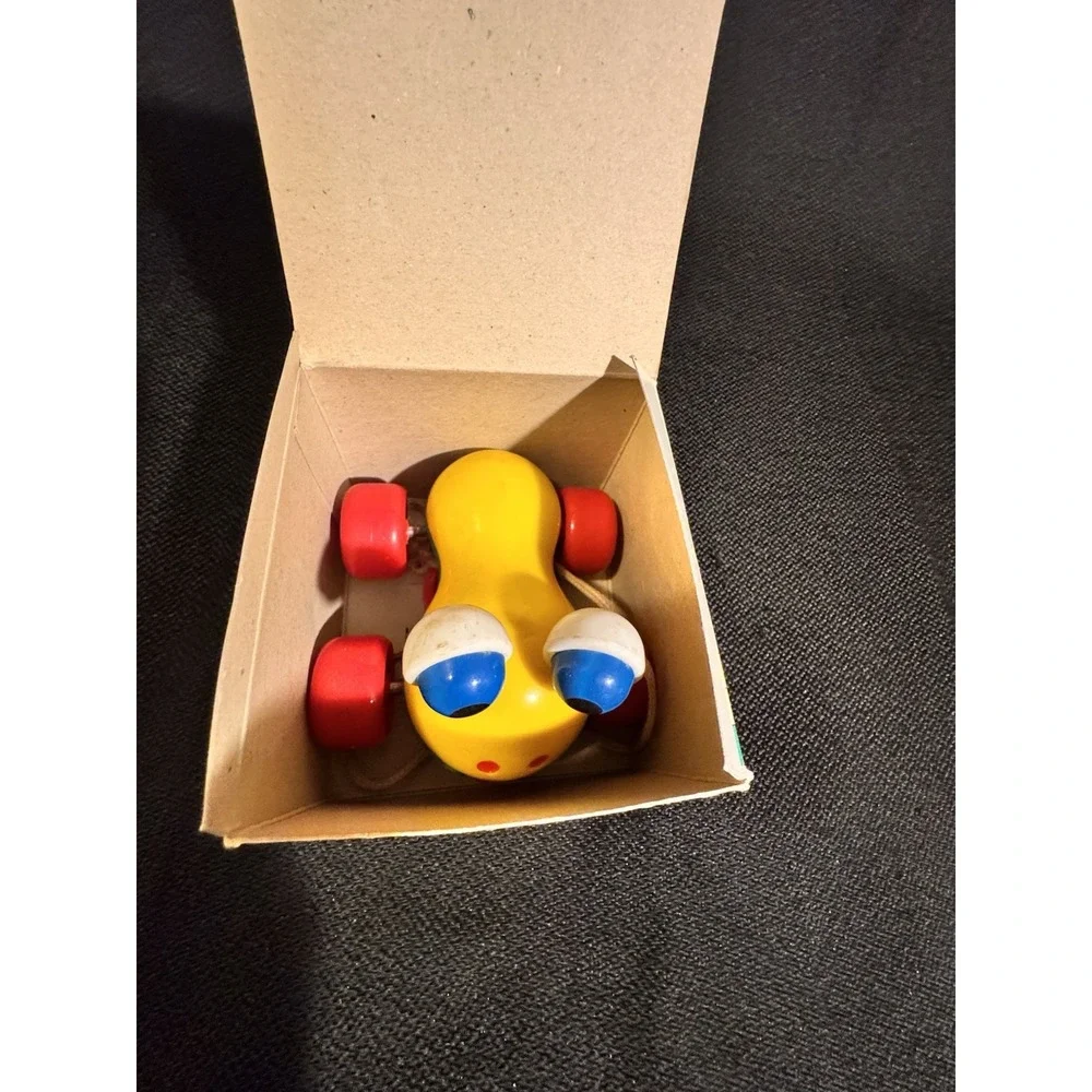 Vintage Safe-N-Fun Licking Frog Pull Toy w/ Original Box Plastic Rare